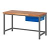 STIER Höhenverstellbare Werkbank Premium mit 1 Schublade BxTxH 1500x700x840-1040mm anthrazitmetall / RAL 5010