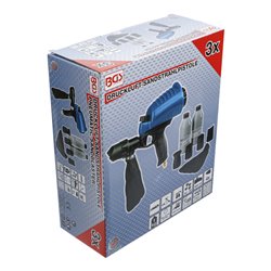 BGS Druckluft-Sandstrahlpistole inkl. Zubehör 3-tlg. Mit aufgesetztem Strahlsandbehälter aus Kunststoff (ABS), mit 900 ml Fassun