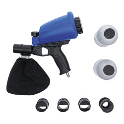 BGS Druckluft-Sandstrahlpistole inkl. Zubehör 3-tlg. Mit aufgesetztem Strahlsandbehälter aus Kunststoff (ABS), mit 900 ml Fassun