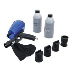 BGS Druckluft-Sandstrahlpistole inkl. Zubehör 3-tlg. Mit aufgesetztem Strahlsandbehälter aus Kunststoff (ABS), mit 900 ml Fassun