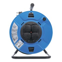 BGS Kabeltrommel 50 m 3 x 1,5 mm² 4 Steckdosen mit Verschlusskappe IP 44 3500 W