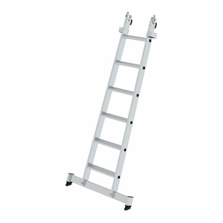 MUNK Stufen-Glasreinigerleiter Unterteil mit nivello®-Traverse 6 Stufen