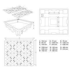 BGS Öl-Auffangwanne mit Gitterrost für 4 x 200 l Fässer