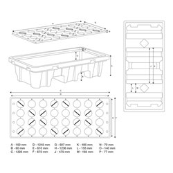 BGS Öl-Auffangwanne mit Gitterrost für 2 x 200 l Fässer