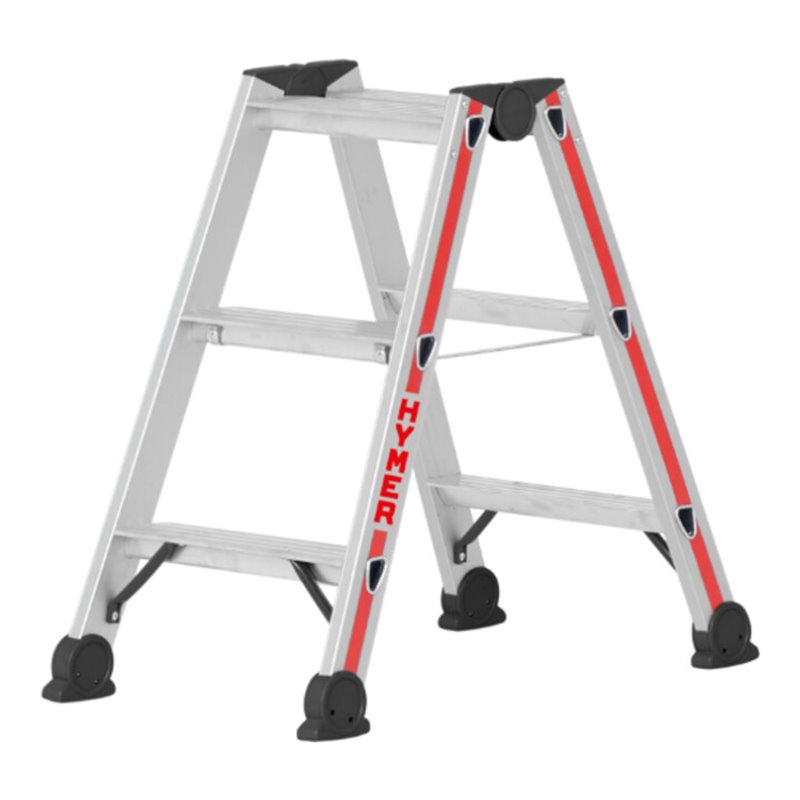 Hymer Stufenstehleiter, beidseitig begehbar, 2x3 Stufen