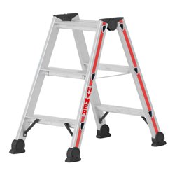 Hymer Stufenstehleiter, beidseitig begehbar, 2x3 Stufen
