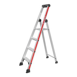 Hymer Stufenstehleiter mit Plattform, einseitig begehbar, 4 Stufen