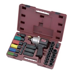 Kraftwerk 24-tlg. Druckluftschlagschrauber-Satz 1/2'