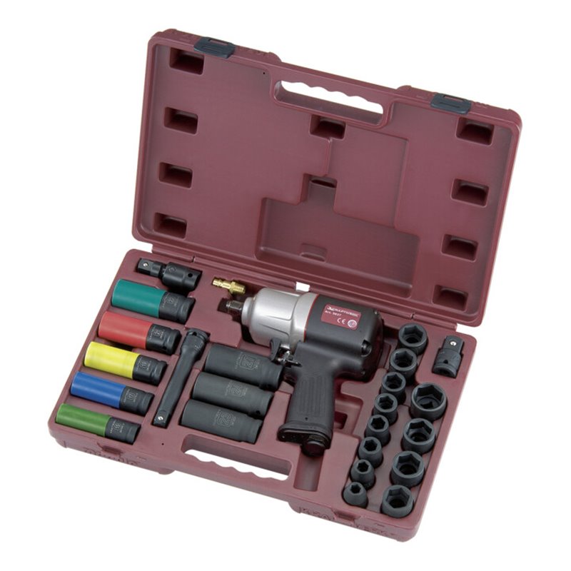 Kraftwerk 24-tlg. Druckluftschlagschrauber-Satz 1/2'