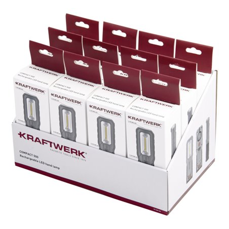 Kraftwerk LED Handlampe COMPACT 500, wiederaufladbar Display 12 teilig