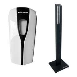 Kraftwerk Desinfektionsspender und Desinfektionssäule im Set