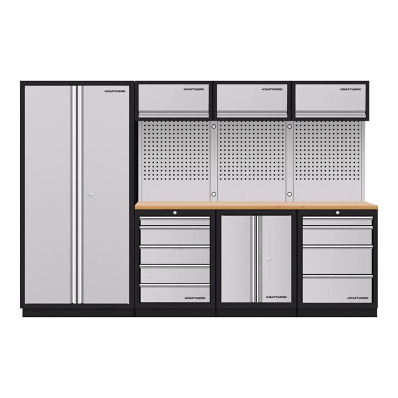 Kraftwerk 4-Element-Schrankw. mit Vierkantlochwand, 3964G