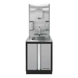 Kraftwerk Kraftwerk Spülbecken Kombination mit Mobilio Unterschrank und Lochwand.Incl. Edelstahl Ausstattung