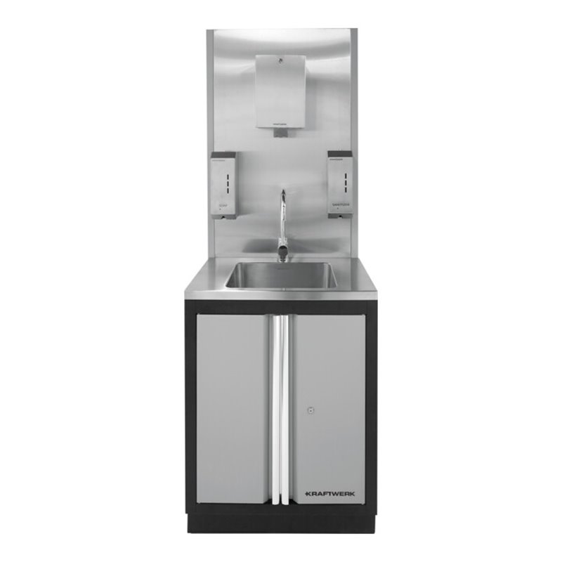 Kraftwerk Kraftwerk Spülbecken Kombination mit Mobilio Unterschrank und Lochwand.Incl. Edelstahl Ausstattung
