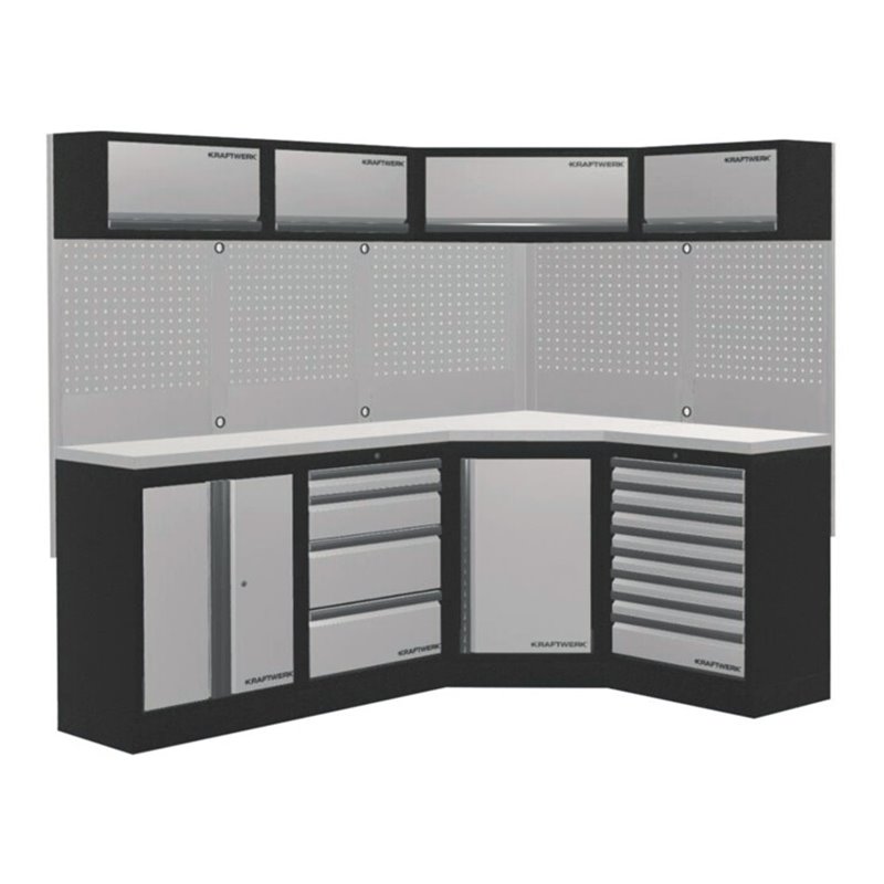 Kraftwerk Mobilio 4er Kombi, Unterschranke, Eckschrank, Oberschrank, 3964NIX