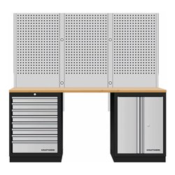 Kraftwerk Mobilio 3er Kombi mit Lochwand, Buche Multiplex