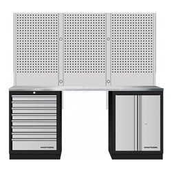 Kraftwerk Mobilio 3er Kombi mit Lochwand, Edelstahl