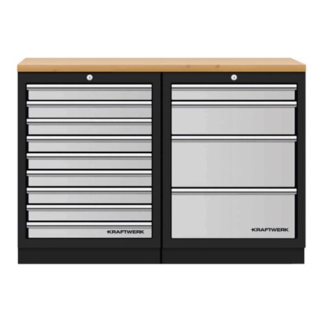Kraftwerk Mobilio 2er Kombi, Buche Multiplex, 4 & 9 Schubladen