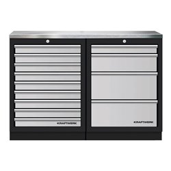 Kraftwerk Mobilio 2er Kombi, Edelstahl, 4 & 9 Schubladen