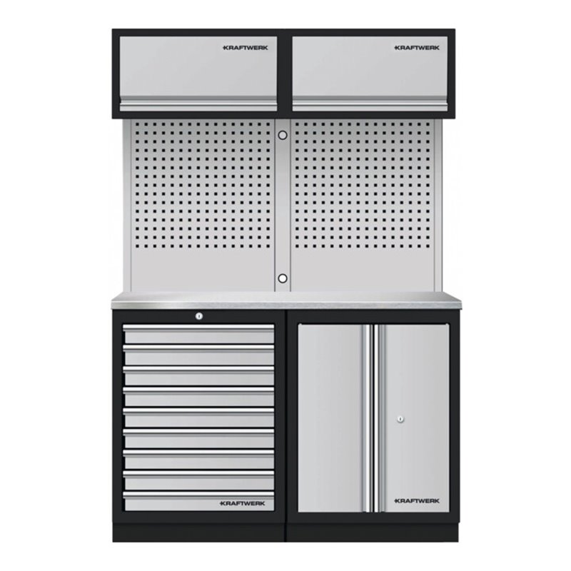 Kraftwerk Mobilio 2er Kombi Oberschrank, Edelstahl