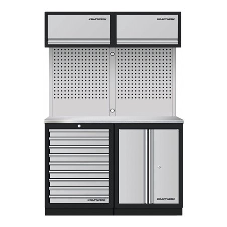 Kraftwerk Mobilio 2er Kombi Oberschrank, Edelstahl