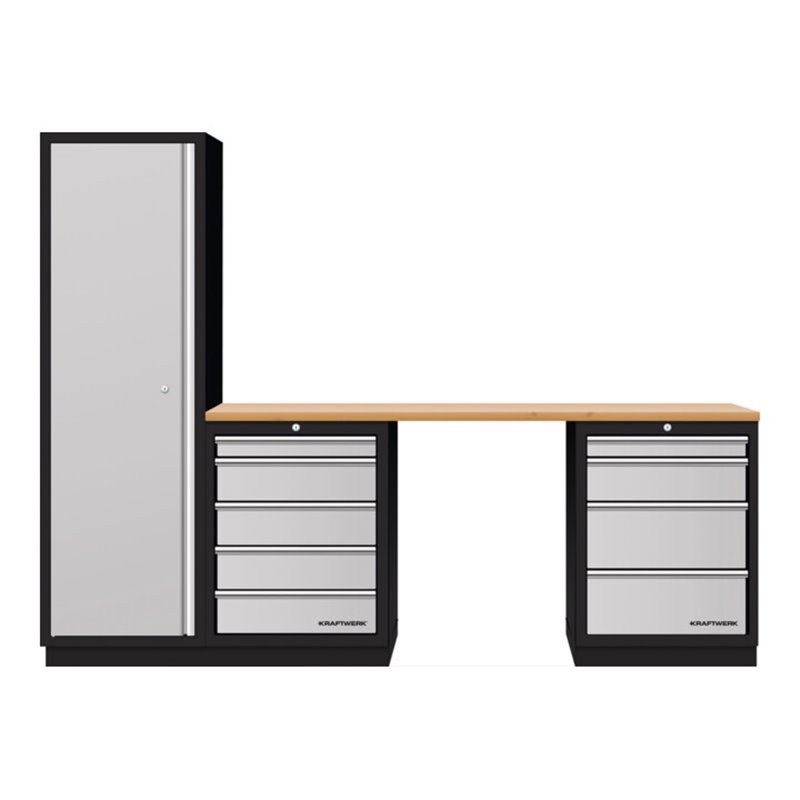 Kraftwerk Mobilio 3er Kombi, Hochschrank, Buche Multiplex