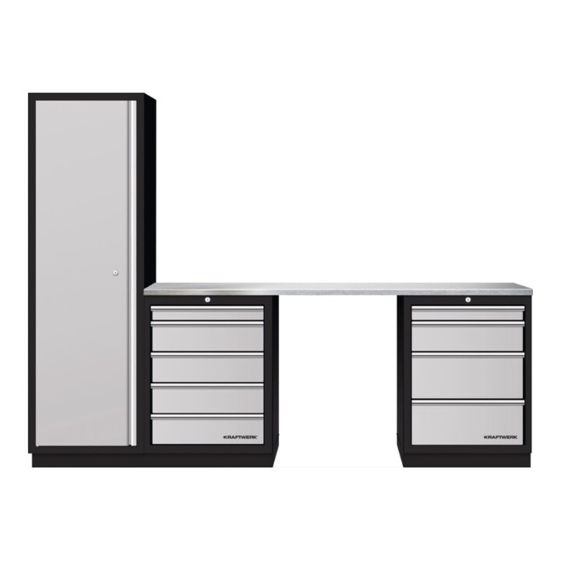 Kraftwerk Mobilio 3er Kombi, Hochschrank, Edelstahl