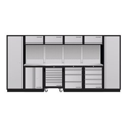 Kraftwerk Mobilio 6er Kombi, 2x Hochschrank, Werkstattwagen, Edelstahl