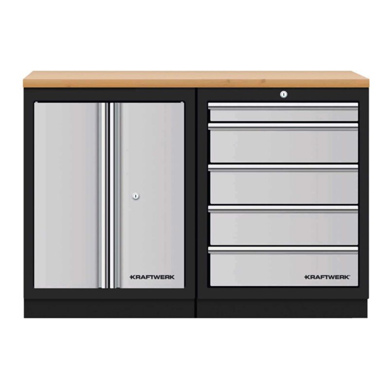 Kraftwerk Mobilio 2er Kombi, Buche Multiplex, 5 Schubladen