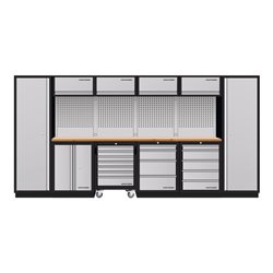 Kraftwerk Mobilio 6er Kombi, 2x Hochschrank, Werkstattwagen, Buche