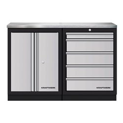 Kraftwerk Mobilio 2er Kombi, Edelstahl, 5 Schubladen