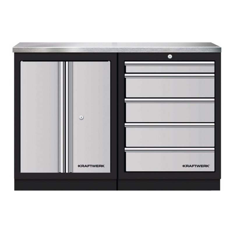 Kraftwerk Mobilio 2er Kombi, Edelstahl, 5 Schubladen
