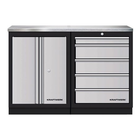 Kraftwerk Mobilio 2er Kombi, Edelstahl, 5 Schubladen