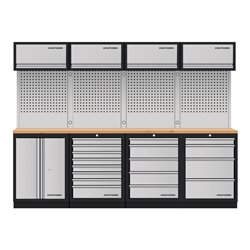 Kraftwerk Mobilio 4er Kombi, 4x Oberschrank, Lochwand, Buche