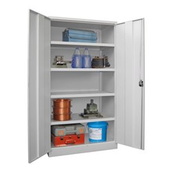 Pavoy Schwerlastschrank 1950x1040x630, 4 Fachböden a 200 kg Traglast, RAL 7035