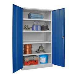 Pavoy Schwerlastschrank 1950x1040x630, 4 Fachböden a 200 kg Traglast, RAL 7035/5010