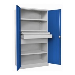 Pavoy Schwerlastschrank, 3 Fachböden a 200 kg, 3 Schubladen, RAL 7035/5010