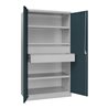 Pavoy Schwerlastschrank, 3 Fachböden a 200 kg, 2 Schubladen, RAL 7035/7016