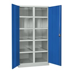 Pavoy Schwerlastschrank, Trennwand, 8 Fachböden a 200 kg Traglast, RAL 7035/5010