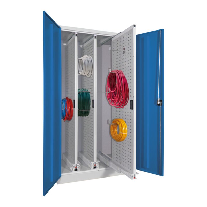 Pavoy Stahl-Vertikalauszugsschrank, 1950x1000x600, 3 Auszüge, RAL 7035/5012