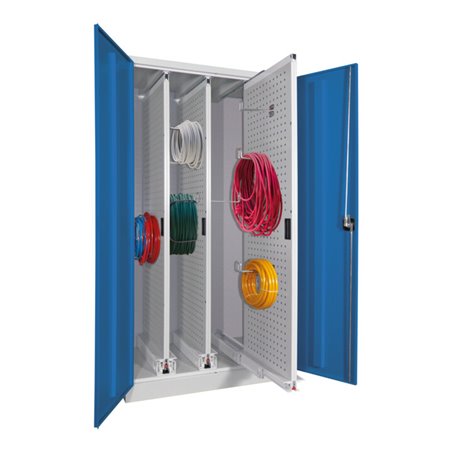 Pavoy Stahl-Vertikalauszugsschrank, 1950x1000x600, 3 Auszüge, RAL 7035/5012