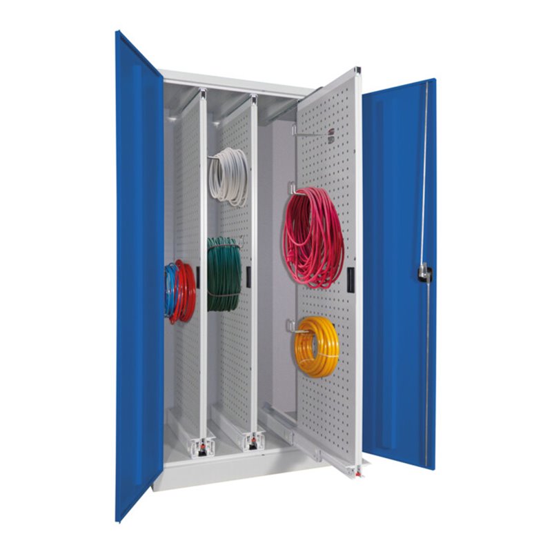 Pavoy Stahl-Vertikalauszugsschrank, 1950x1000x600, 3 Auszüge, RAL  7035/5010