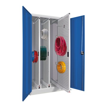 Pavoy Stahl-Vertikalauszugsschrank, 1950x1000x600, 3 Auszüge, RAL  7035/5010