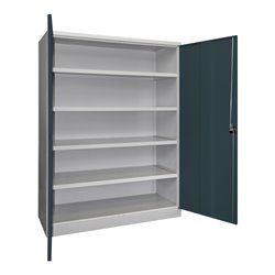 Pavoy Schwerlastschrank 1950x1470x630 Großraum, 4 Fachböden a 200 kg, RAL 7035/7016