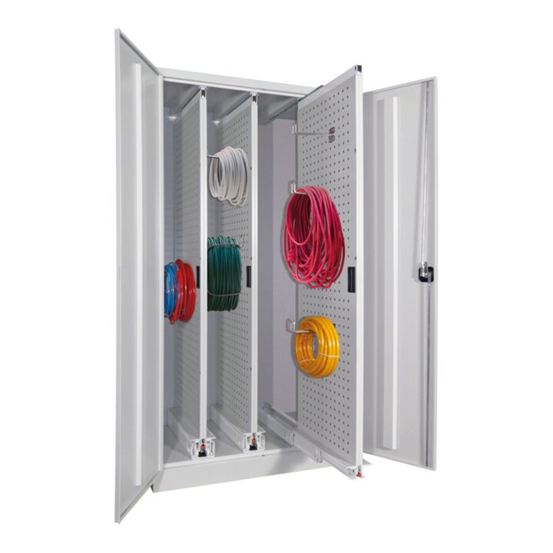 Pavoy Stahl-Vertikalauszugsschrank, 1950x1000x600, 3 Auszüge, RAL 7035