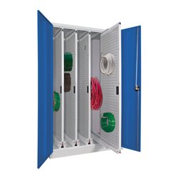 Pavoy Stahl-Vertikalauszugsschrank, 1950x1000x600, 4 Auszüge, RAL 7035/5010