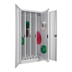 Pavoy Stahl-Vertikalauszugsschrank, 1950x1000x600, 4 Auszüge, RAL 7035