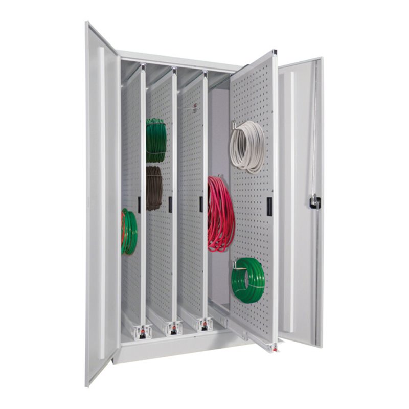 Pavoy Stahl-Vertikalauszugsschrank, 1950x1000x600, 4 Auszüge, RAL 7035