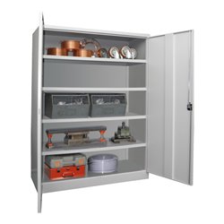 Pavoy Schwerlastschrank 1950x1470x630 Großraum, 4 Fachböden a 200 kg, RAL 7035