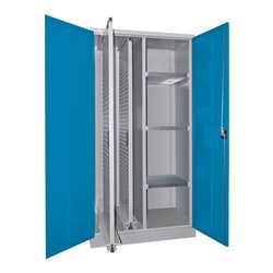 Pavoy Stahl-Vertikalauszugsschrank , Trennwand, 2 Auszüge, 3 Böden, RAL 7035/5012